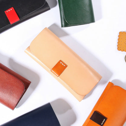 Full Grain Leather Glasses Case - Luxury Eyewear Storage Protector