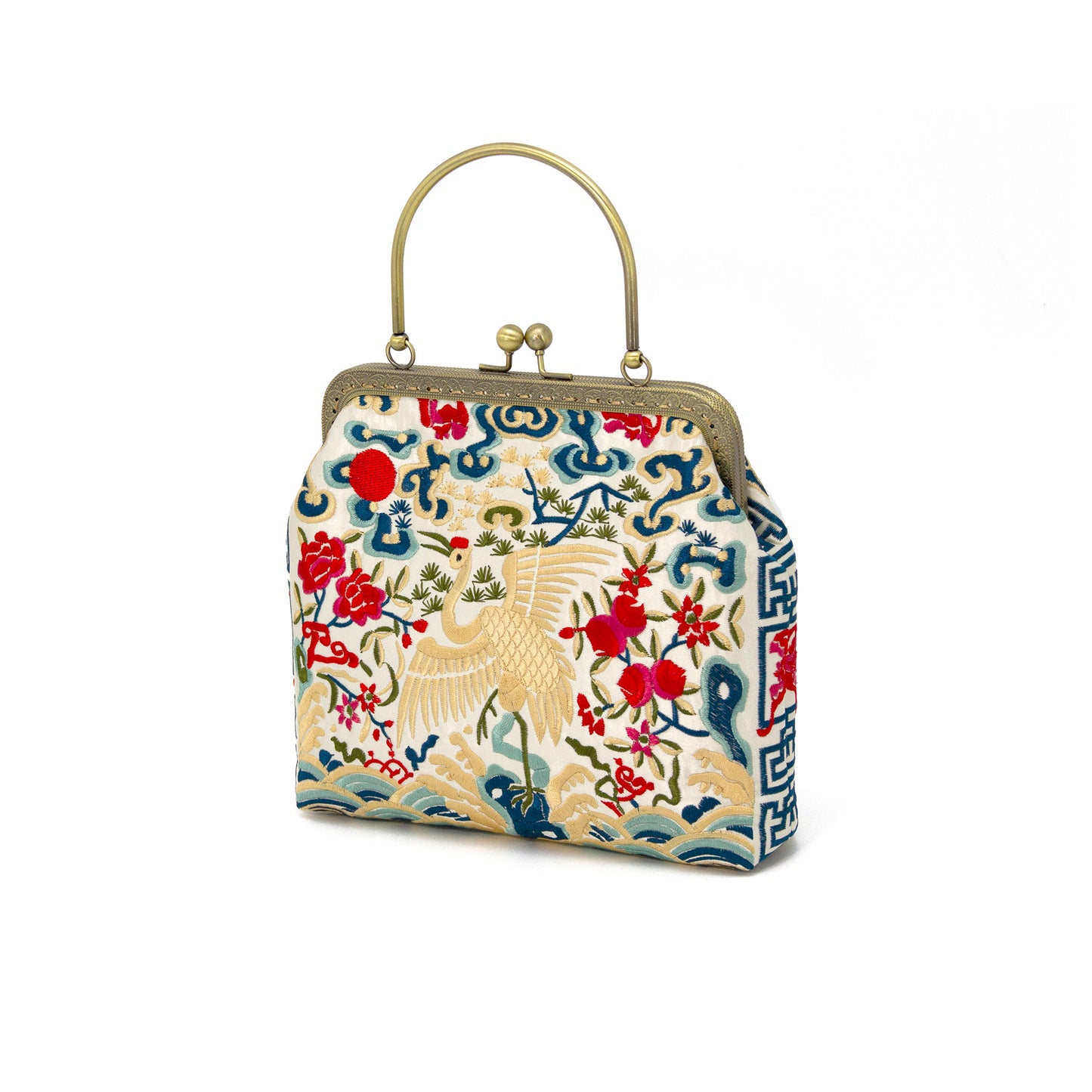 Embroidered Crane Bags-Light Almond-3