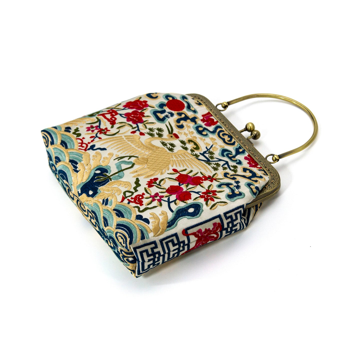 Embroidered Crane Bags-Light Almond-4