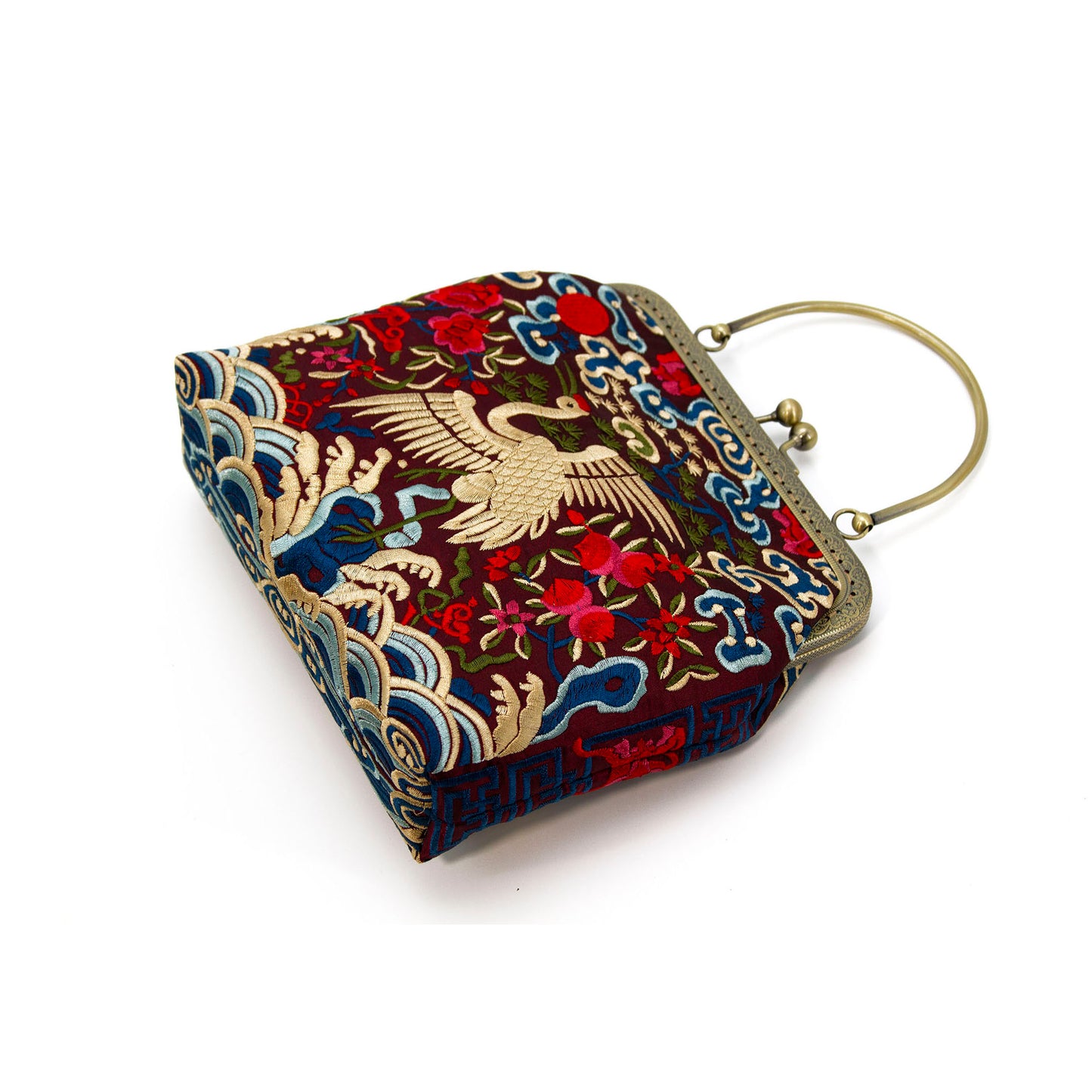 Embroidered Crane Bags-Red-3