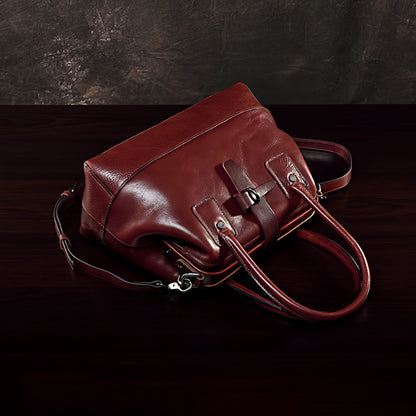 Doctor Bag,Leather Crossbody Bag For Women,Designer Leather Bag,11.8in