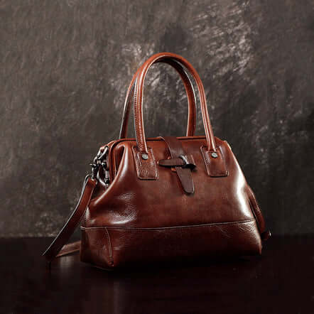 Doctor Bag,Leather Crossbody Bag For Women,Designer Leather Bag,11.8in