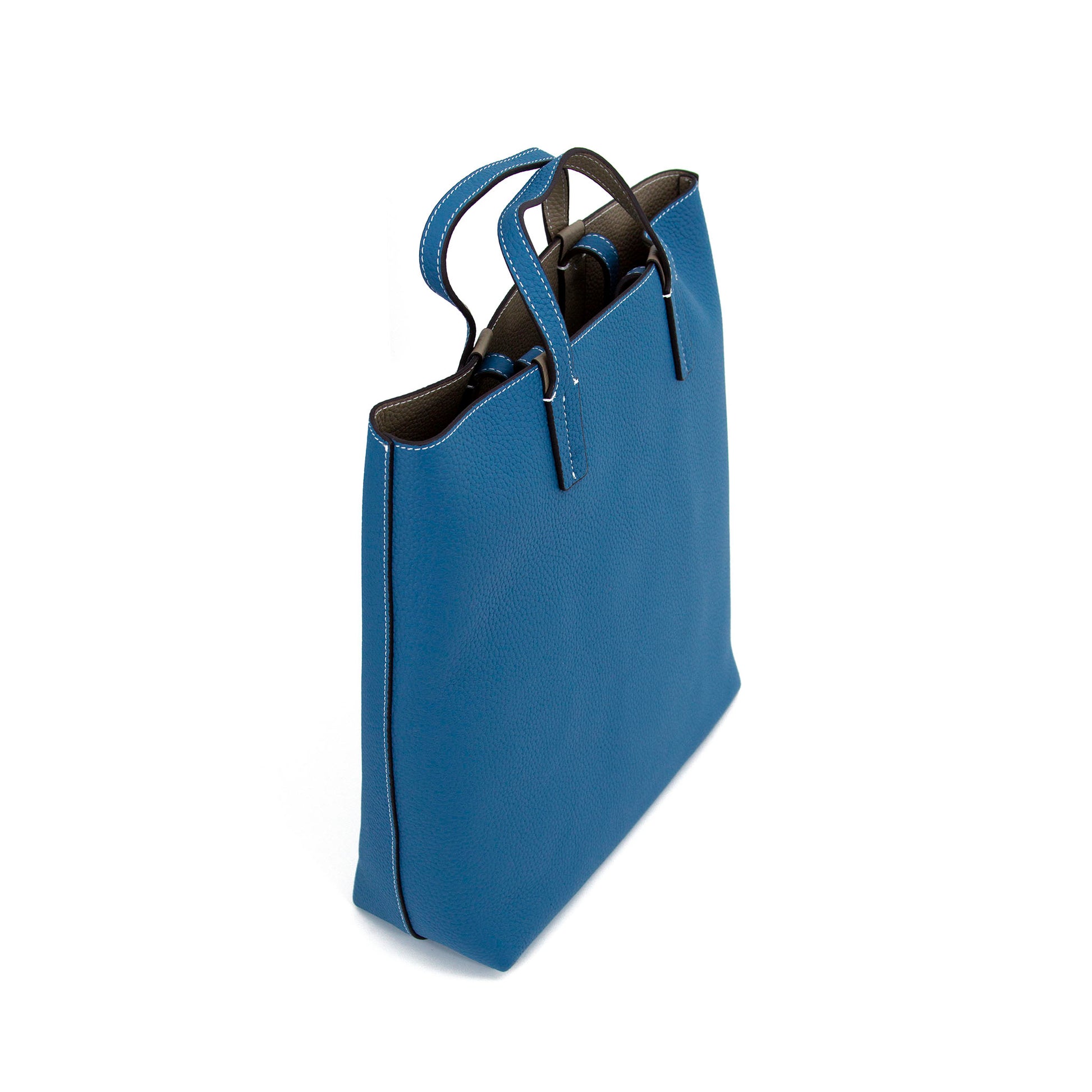 Double Sided Color Leather Bag-Blue-5