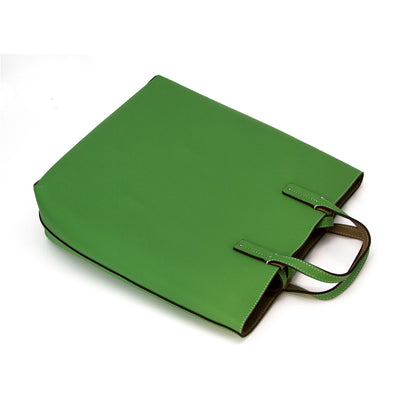 Double Sided Color Leather Bag-Green-3