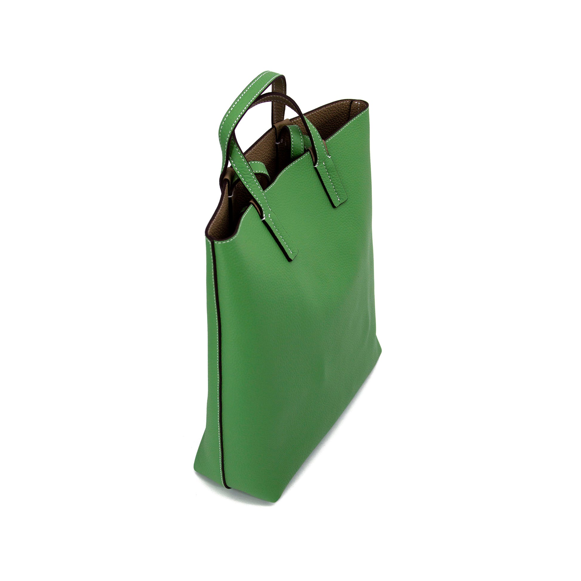 Double Sided Color Leather Bag-Green-5