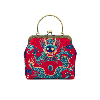 Embroidered Dragon Bags-Red-1