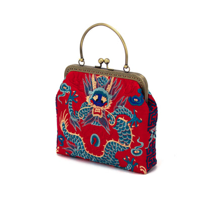 Embroidered Dragon Bags-Red-3