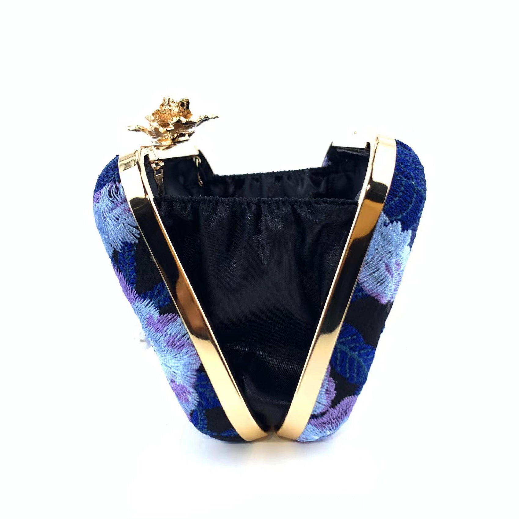 Evening Bag-Embroidered Bag-Dark Blue