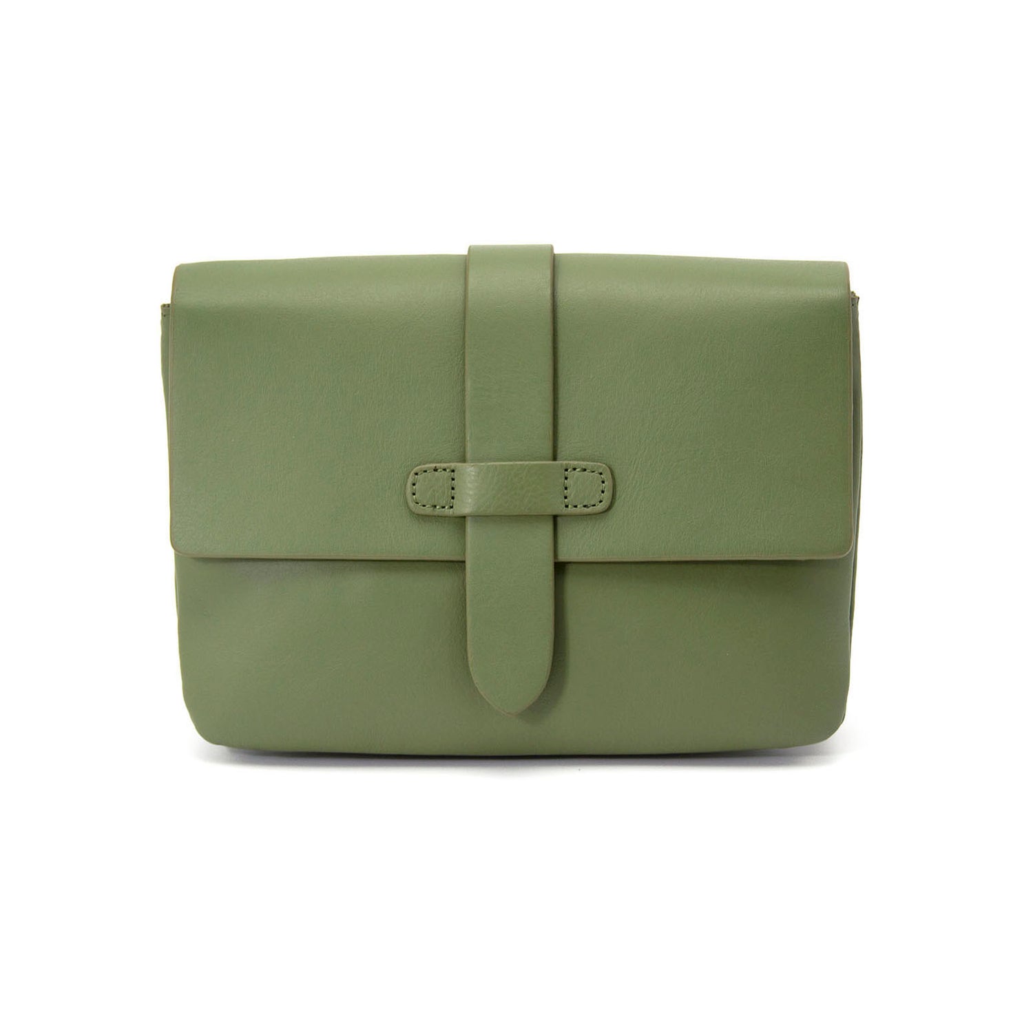 High Quality Trapezoidal Flap Leather Bag,Genuine Leather Clutch-i7bags Green