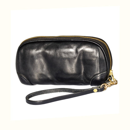 Handmade Distressed Leather Clutch Wallet Wristlet