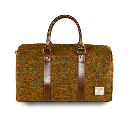 Large Harris Tweed Wool leather Travel Tote Shoulder Bag-i7bags