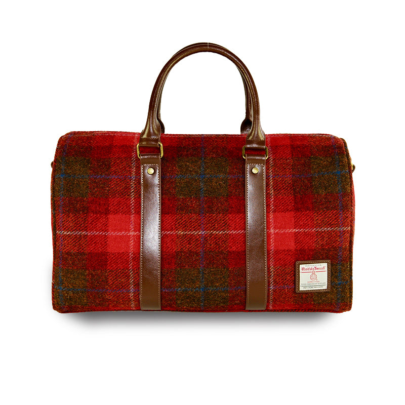 Women's Woolen Tweed Embroidery Handbag - PU Leather Handle Tote, Large Capacity Travel Shoulder Bag In Red/Black/Pink