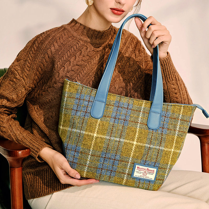 Harris Tweed wool bag-Color-Blocked-YE-2