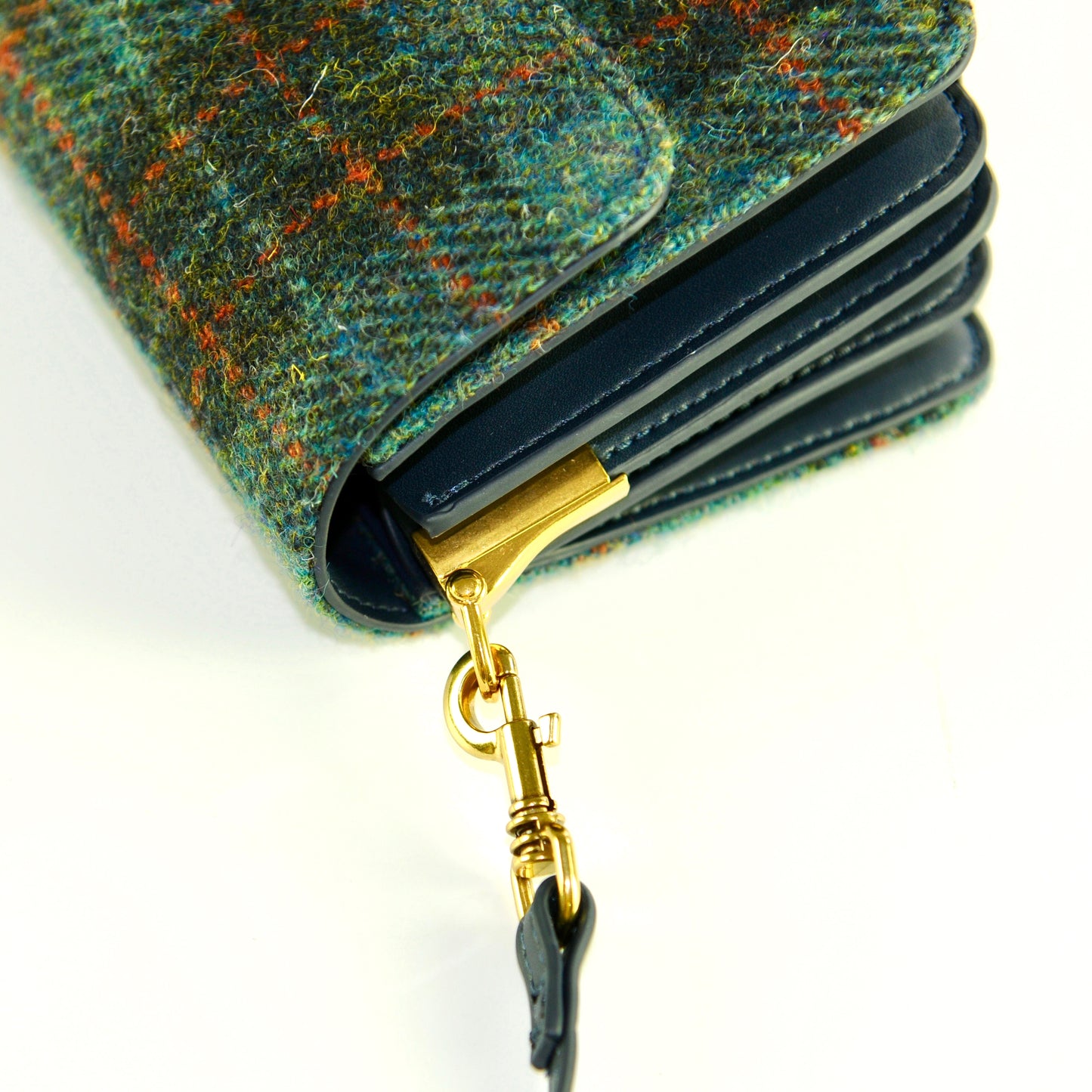 Harris tweed wool bag-pleats-Green-4