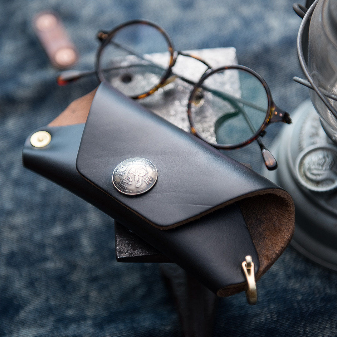 Horween Chromexcel Leather Motorcycle Glasses Case