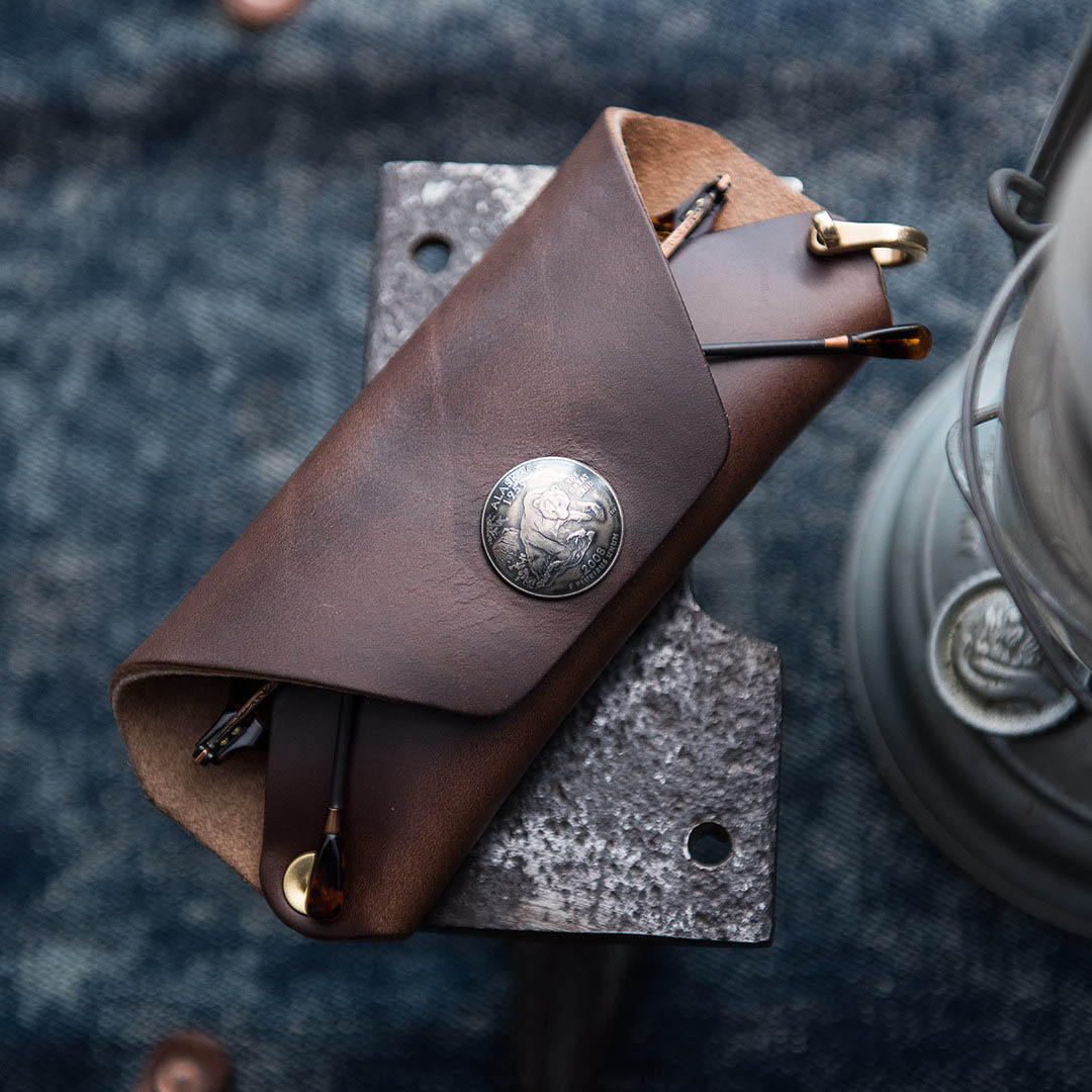 Horween Chromexcel Leather Motorcycle Glasses Case