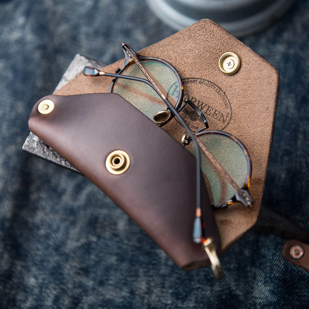 Horween Chromexcel Leather Motorcycle Glasses Case
