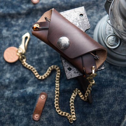 Horween Chromexcel Leather Motorcycle Glasses Case