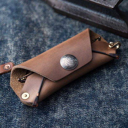Horween Chromexcel Leather Motorcycle Glasses Case