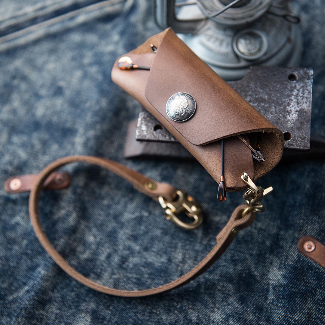Horween Chromexcel Leather Motorcycle Glasses Case