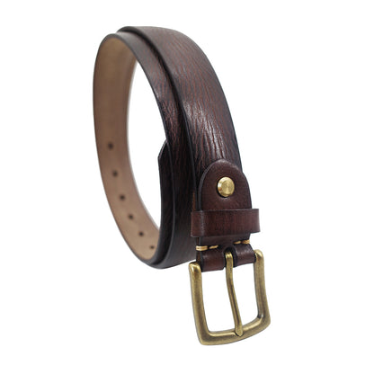 Italian Leather Belt with Distressed Hand-Finished Texture
