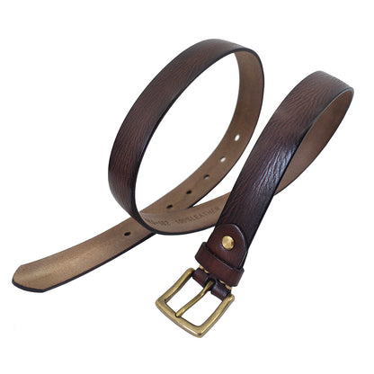 Italian Leather Belt with Distressed Hand-Finished Texture
