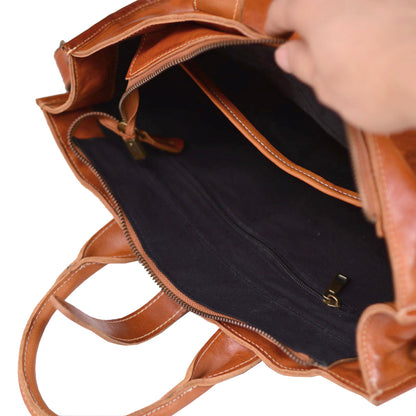 Laptop Vegetable Tanned Leather Bag For Men,Crossbody Briefcase-i7bags