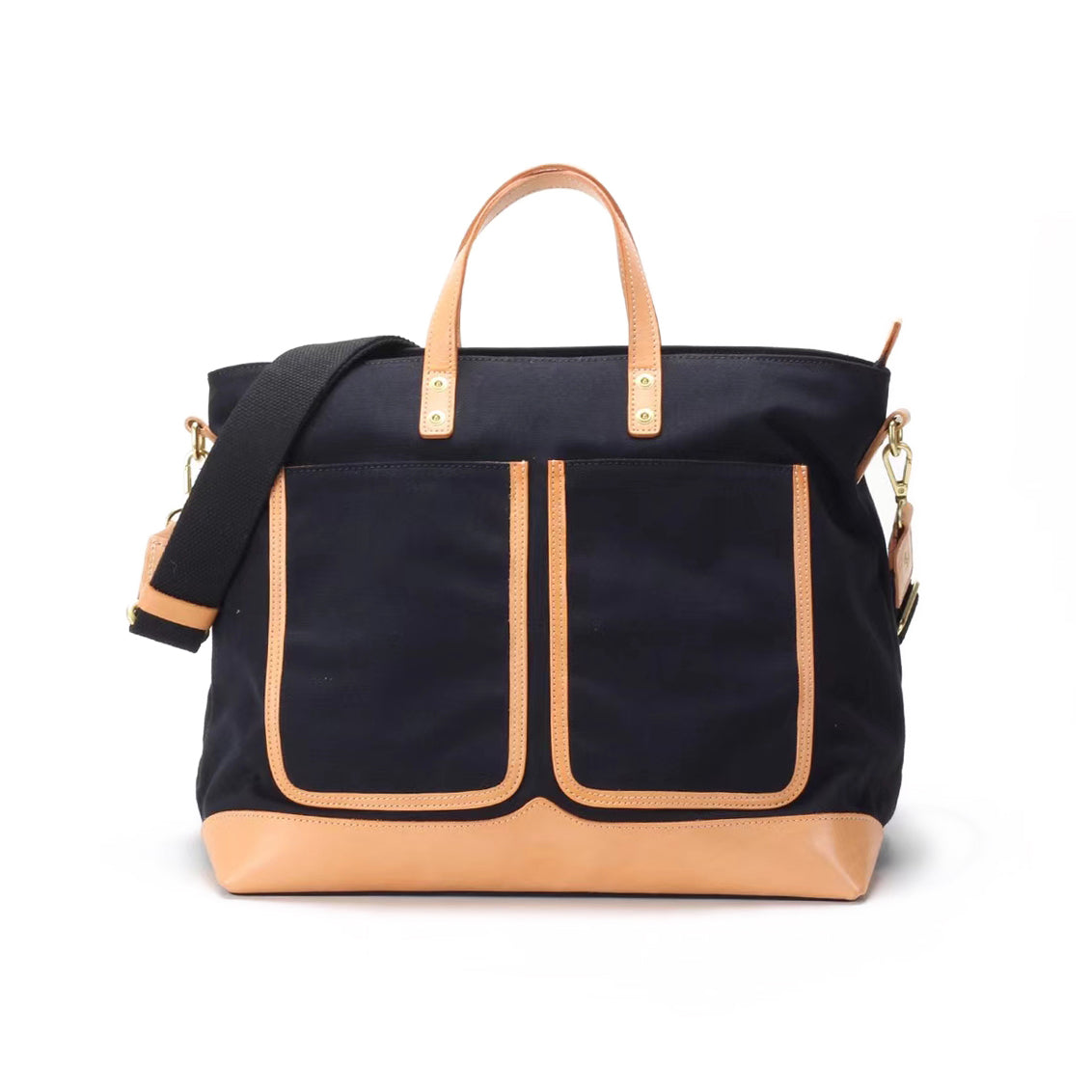 Large Canvas Bag,Leather Canvas Tote Bag,Large Weekend Bag For Women-i7bags Black