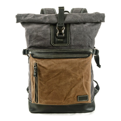 Large Canvas Travel Backpack,Men Waxed Canvas Backpack,Rucksack For Men-i7bags