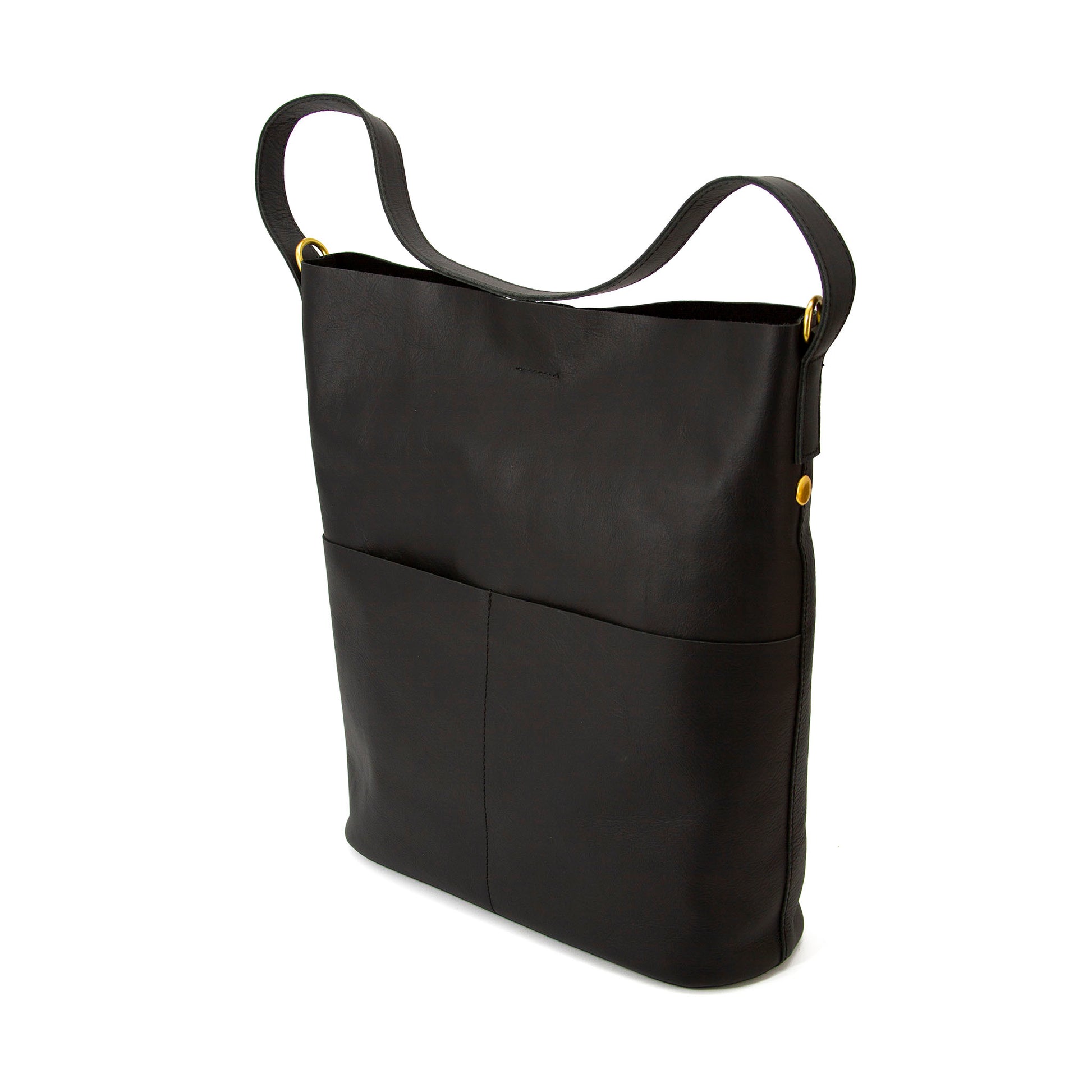 Large capacity tote Leather bag-Black-1