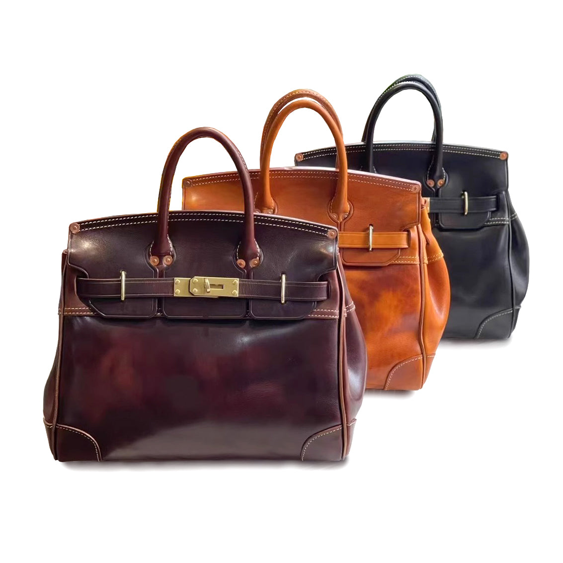 Leather Large Tote Bag,Classic Leather Bag,Large Leather Handbag,15in