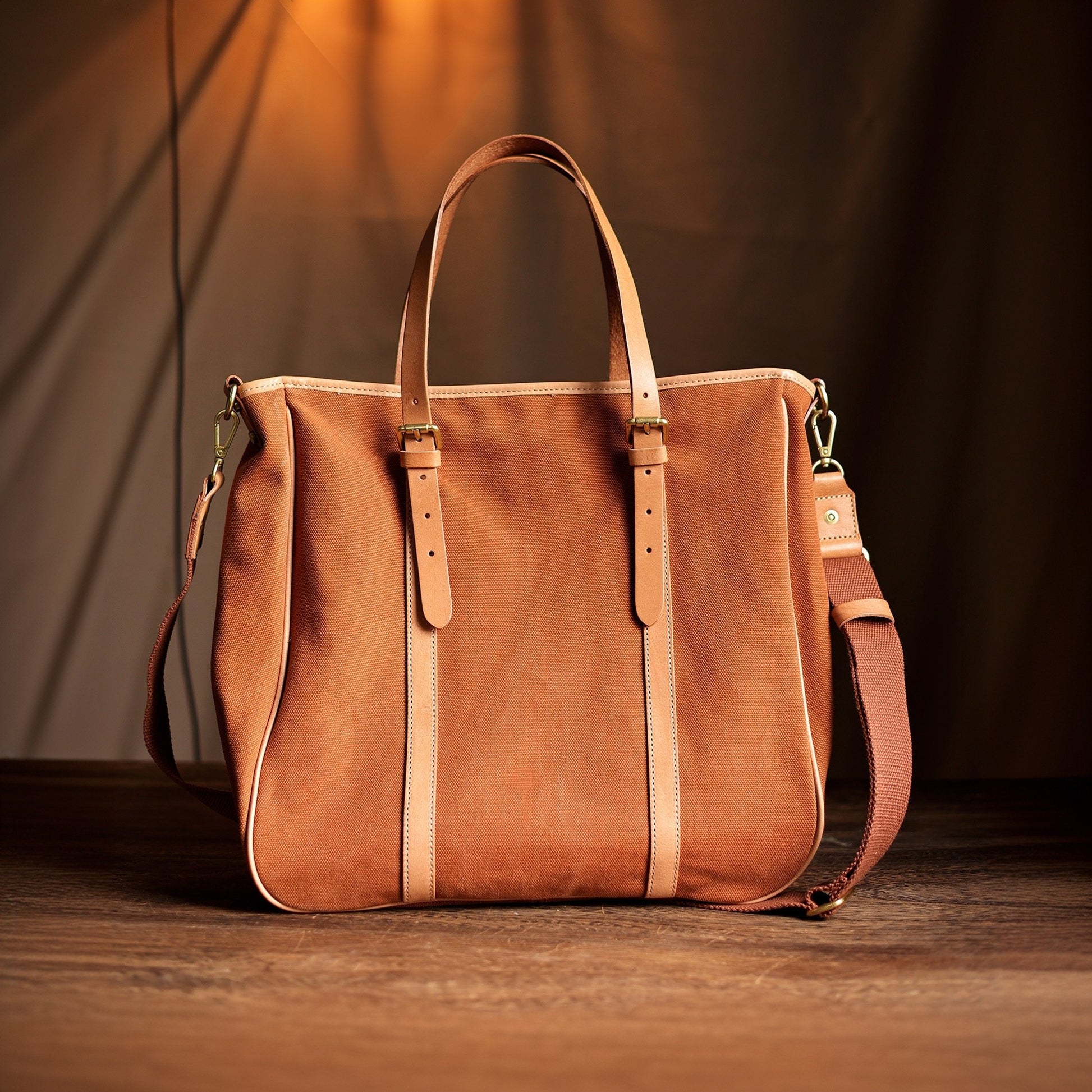 Leather Canvas Tote Bags Crossbody For Men And Women Laptop Bag