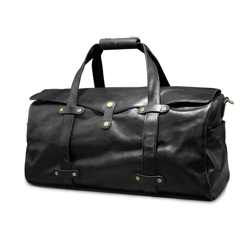 Men's Vegetable Tanned Leather Travel Bag, Genuine Leather Hand-Held Crossbody Luggage Bag,20.9in Length-i7bags