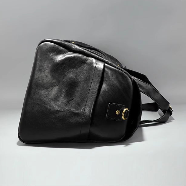 Men's Vegetable Tanned Leather Travel Bag, Genuine Leather Hand-Held Crossbody Luggage Bag,20.9in Length-i7bags