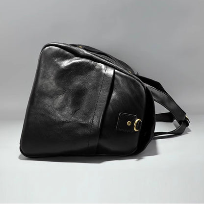 Men's Vegetable Tanned Leather Travel Bag, Genuine Leather Hand-Held Crossbody Luggage Bag,20.9in Length-i7bags