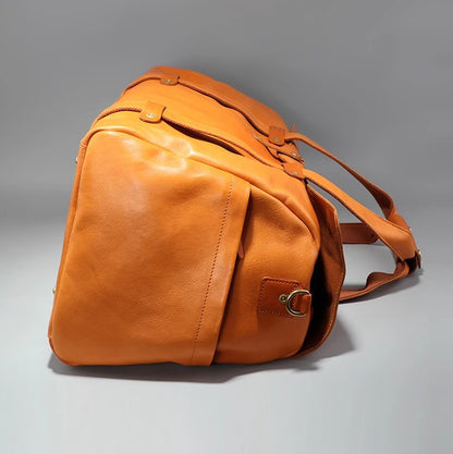 Men's Vegetable Tanned Leather Travel Bag, Genuine Leather Hand-Held Crossbody Luggage Bag,20.9in Length-i7bags