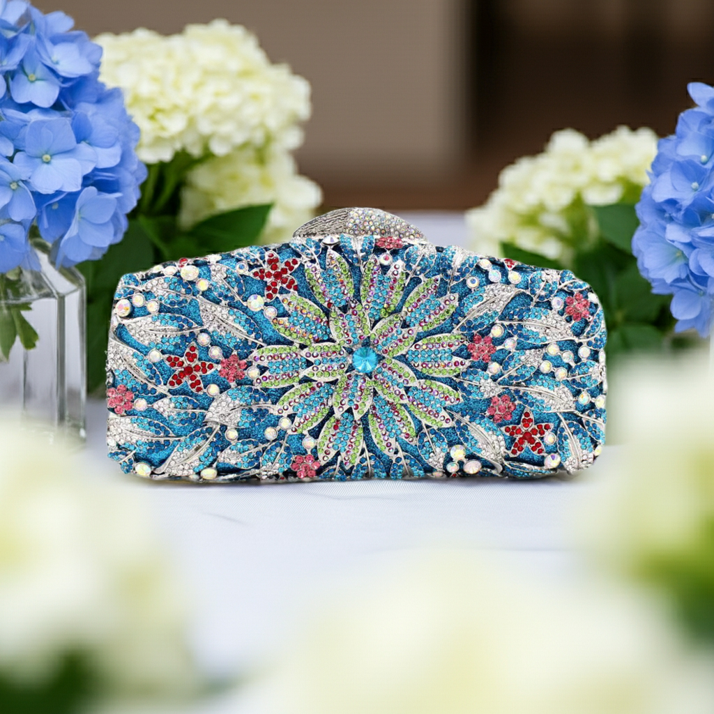 Bridal Inlaid Rhinestone Marigold Clutch, Evening Bag -i7bags