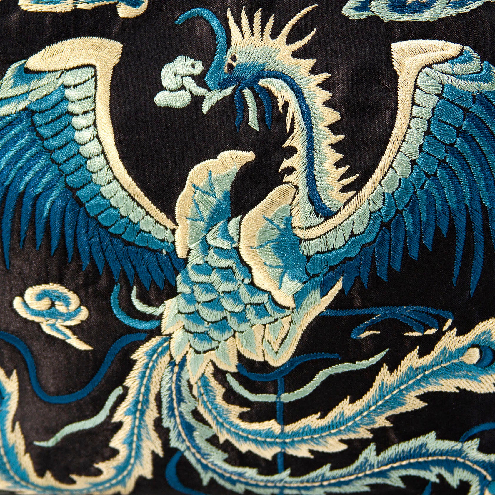 Embroidered Phoenix Evening Bag-Dark Blue-4