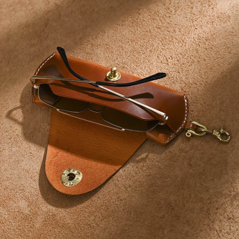 Protective Leather Eyewear Case for Travel