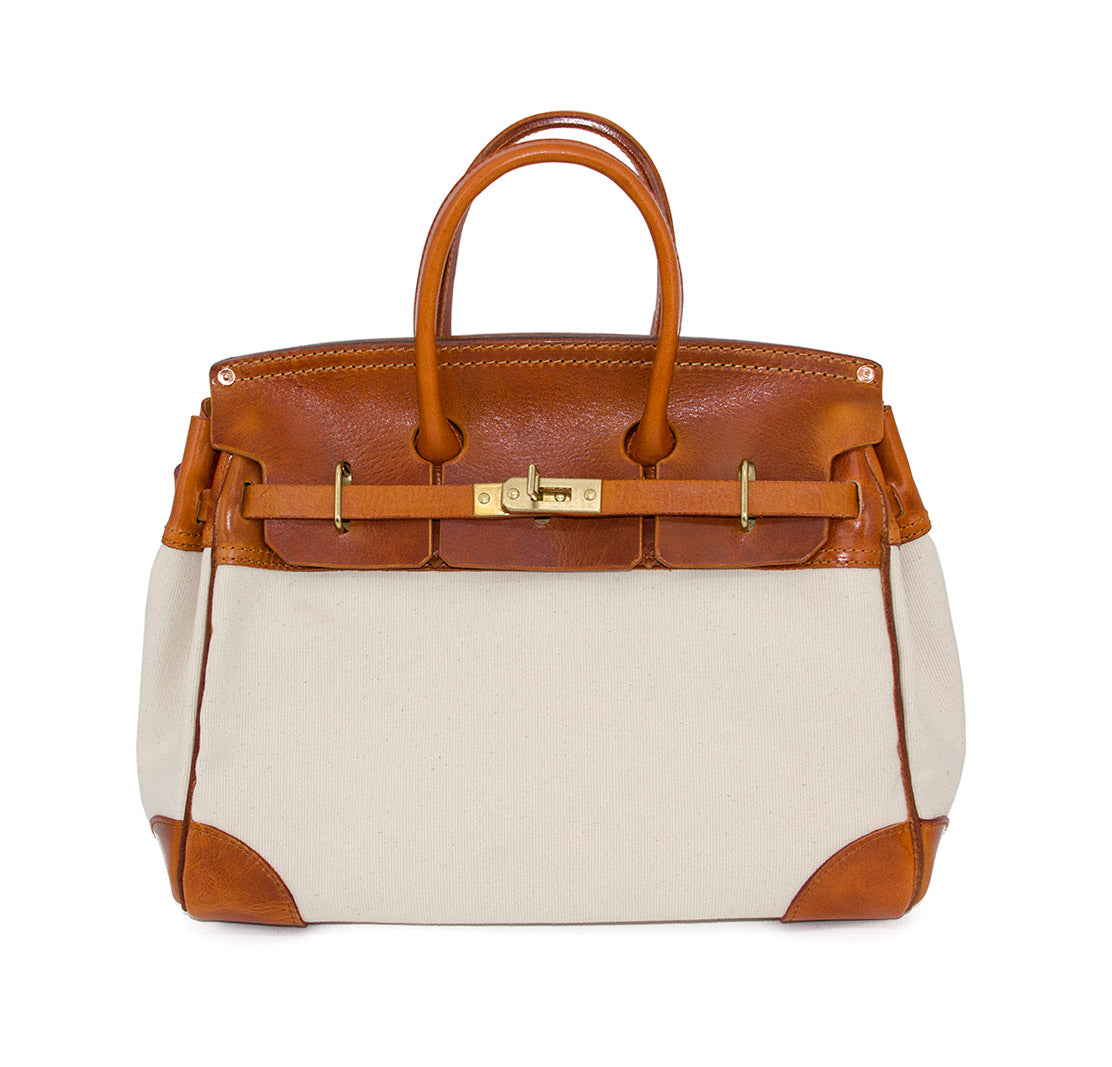 Canvas And Leather Handbags,Canvas Leather Bag,Work Bag,Unisex, 15in in army green and white with leather accents.