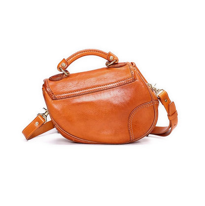 Saddle Bag Leather Crossbody, Italian Genuine Leather Should Bag, Unisex, More Handmade, 11in Length -i7bags