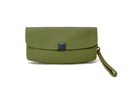 Soft Leather Clutch Bag-Green-1