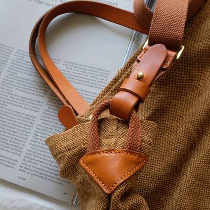 Tote Canvas Bag Literary Style Large Capacity Single Shoulder Backpack Crossbody Bag-Brown-i7bags-9