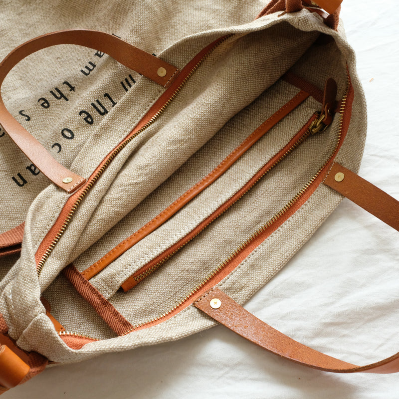 Tote Canvas Bag Literary Style Large Capacity Single Shoulder Backpack Crossbody Bag-Khaki-i7bags-18