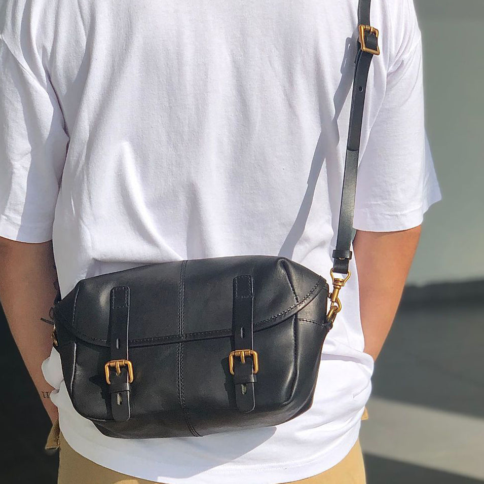 Vegetable-Tanned Leather Messenger Crossbody Bag For Women For Men-i7bags