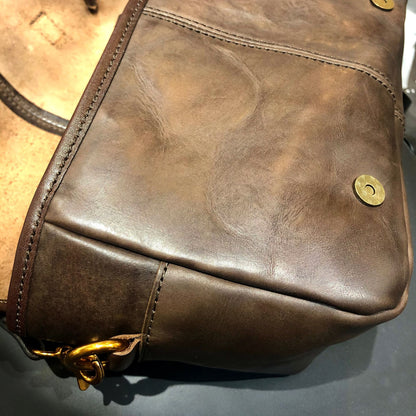 Vegetable-Tanned Leather Messenger Crossbody Bag For Women For Men-i7bags