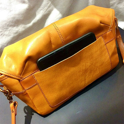 Vegetable-Tanned Leather Messenger Crossbody Bag For Women For Men-i7bags