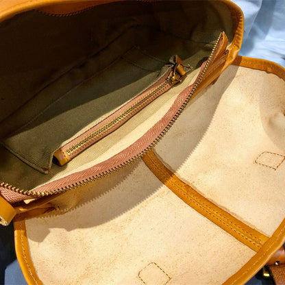 Vegetable-Tanned Leather Messenger Crossbody Bag For Women For Men-i7bags