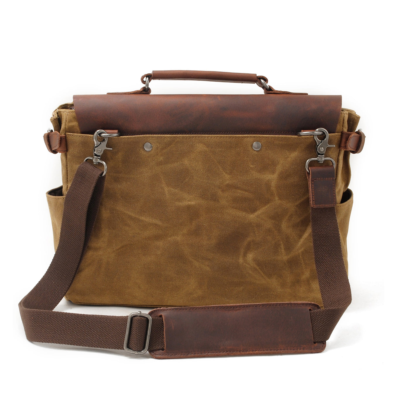 Vintage-Waxed-Canvas-and-Crazy-Horse-Leather-Laptop-Messenger-Bag-Khaki-i7bags-3