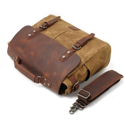 Vintage-Waxed-Canvas-and-Crazy-Horse-Leather-Laptop-Messenger-Bag-Khaki-i7bags-4